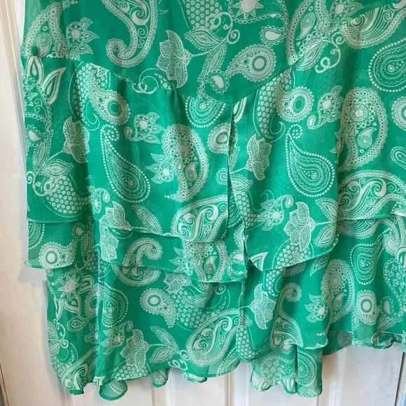 Boho Paisley print Summer Beach Tiered Mid Length Skirt Women Plus Size 1X - Picture 5 of 5